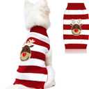 NACOCO Dog Reindeer Sweaters New Year Christmas Pet Clothes for Small Dog and Cat (Red, Large) (Large (Pack of 1))