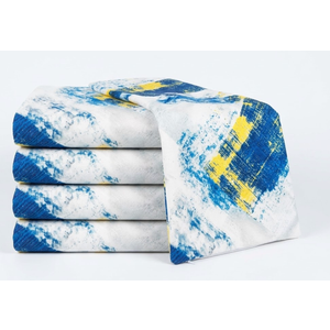 Blue Yellow Set Of 5 Pillow Cases 17x17