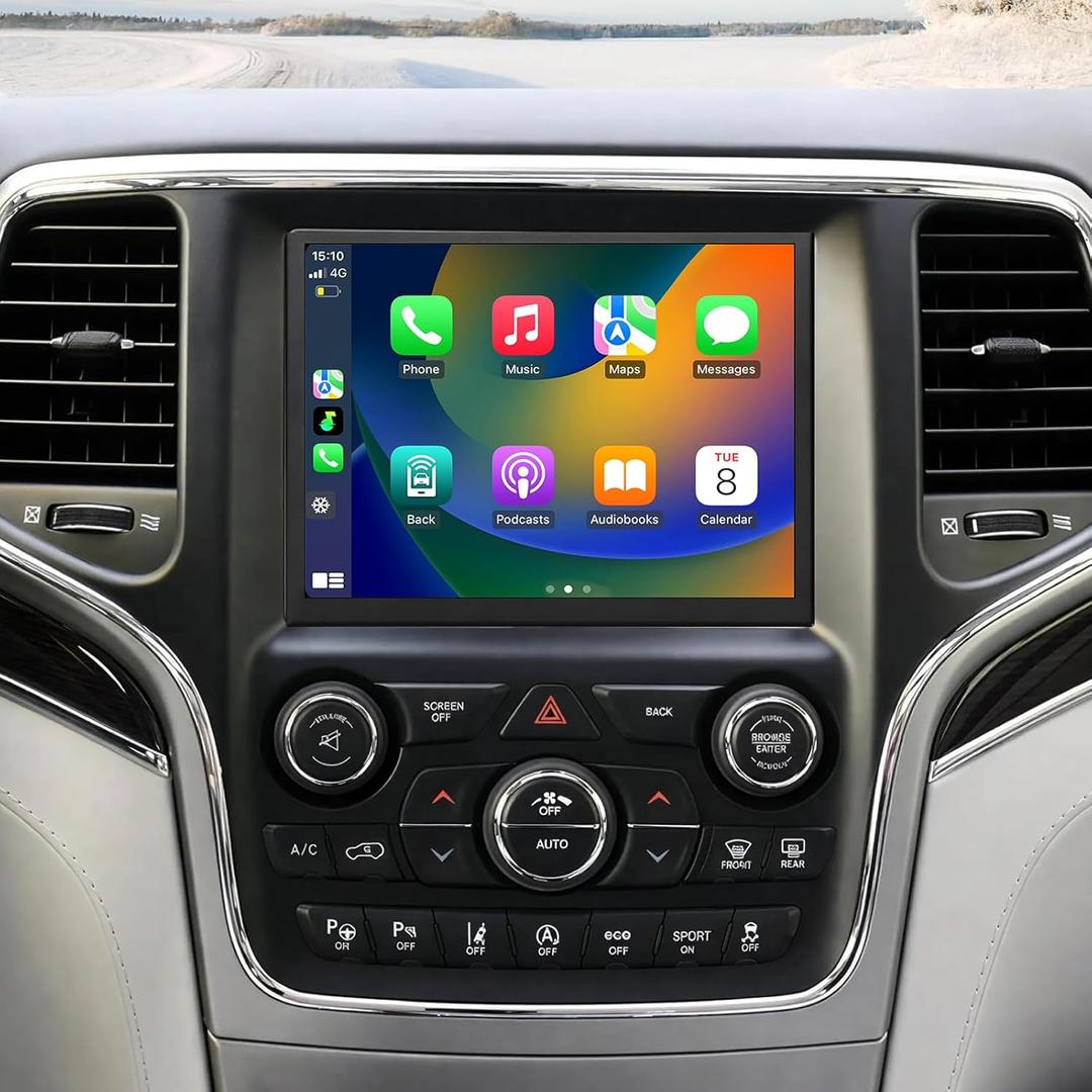 Car Radio Stereo for OEM 8.4 inch Jeep Grand Cherokee 2014-2020 Head Unit Replacement Radio with CarPlay Touch Screen Android Auto Bluetooth WiFi GPS Navigation 64G