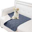 Waterproof Dog Blanket, 30x30 inches Small Pet Couch Covers for Sofa, Chair Bed Furniture Protector from Dogs Washable and Reversible-Blue+Cream