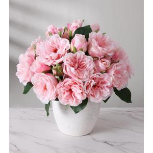 florisso Light Pink Rose Artificial Flowers - 13 Branches Faux Roses for Vase Decor, Wedding Centerpieces & Living Room Accents (Silk Artificial Roses)