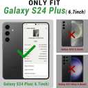 4 x SUANPOT for Samsung Galaxy S24 Plus/S24+ Wallet case with RFID Blocking Credit Card Holder,Flip Book PU Leather Protective Cover Women Men for Samsung S24Plus Phone case Blue Green