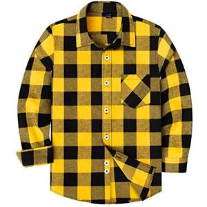 siliteelon Toddler Baby Boys Plaid Flannel Shirt Long Sleeve Button Down Shirts, 3-4T