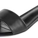 Lookyno Womens Heeled Sandals Open Round Toe Kitten Low Heels for Women Slip on Slide Sandals Mule Heels Fashion Comfort Dress Party Shoes Size 39