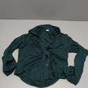 Women's T-Shirt Ruched Button Up Slim Tee for Women T-Shirt for Women (Color : Dark Green, Size : Small)