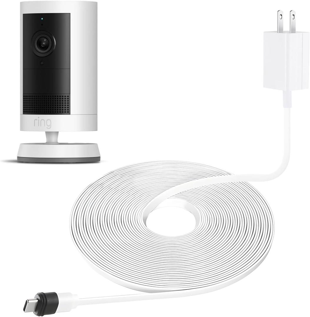 25ft/7.5m Weatherproof Charger Cable for Outdoor Cam Plus,Spotlight Cam Plus/Pro(Battery), with Power Adapter Continuously Charging Your Security Camera