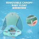 Baby Floats for Pool with Canopy Removable Sun Protection Canopy Mambobaby Float Non Inflatable Upgrade Add Tail Avoid Flip Waterproof Skin-Friendly Infant Swim Float 3-24 Months, Medium