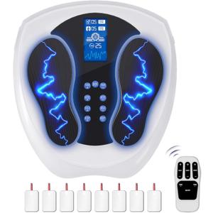 Neuropathy Pain Relief for Feet Massager Pro, 3D EMS Foot Massager for Neuropathy 8 TENS Pads, Electric Foot Health Nerve Muscle Stimulator Circulation for Plantar Fasciitis - FSA or HSA Approved (White)