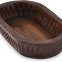 Samhita Mango Wood Decorative Bowls for Home Decor, Decorative Long Wooden Bowl for Table Centerpiece (10" x 6" x 2")