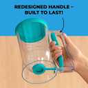 Pancake Batter Dispenser - Kitchen Must Have Tool for Perfect Pancakes, Cupcake, Waffle, Muffin Mix, Cake & Crepe - Easy Pour Baking Supply for Griddle - Pancake Maker with Measuring Label (Turquoise)