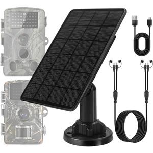 Trail Camera Solar Panels,3W Solar Kit Build-in 5000mAh Rechargeable Battery, Hunting Accessories for IP66 Waterproof, 5V Solar Power for Trail Camera