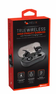 Helix True Wireless Air Open-Ear Earbuds wit LCD Display Charging Case