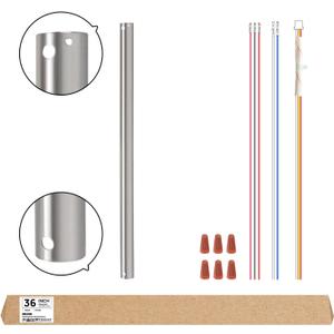 Minislak 36 inch Ceiling Fan Downrod,36" Height Ceiling Fan included 9 Extension Wire for Wide Range of Fans Downrod, Unthreaded,Dia 1.02'',Brushed Nickel
