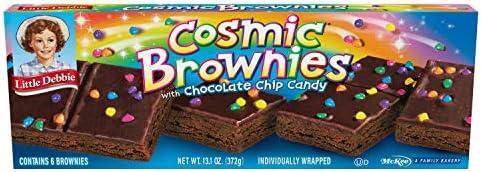 Pack of 2 Little Debbie COSMIC Brownies, 6 Individually Wrapped Cookies, 13.1 oz Box