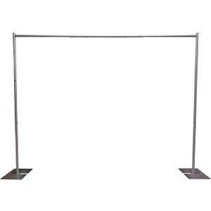OnlineEEI 8 Foot Tall Fixed Height Portable Pipe and Drape Backdrop Kit 8ft x 10ft (No Drapes)