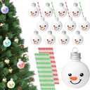 12 Sets Fillable Ornament Balls with Lids and Straws - Plastic Drink Balls for Christmas Tree