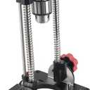 1348 Drill Guide,Heavy-Duty Portable Drill Press Guide,1/2 in Keyed Chuck, 0–60° Adjustable Angle Precision Drilling Jig for Straight, Angled & Compound Holes, Aluminum Head, V-Groove Base