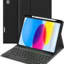 Keyboard Case for iPad (A16) 11th gen 2025 11 inch, 10th Generation 2022 10.9 inch Case with Magnetic Detachable Wireless Keyboard, Multi-Angle Stand Folio Cover with Pencil Holder, Black