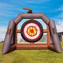 OZIS Inflatable Axe Throwing Game with 16 Axes and 8 Toss Ball Inflatable Ball Toss Target Dart Board for Backyard Team Birthday Party Events Outdoor Indoor