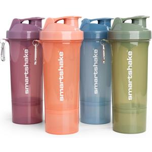 Smartshake Protein Shaker Bottle for Protein Mixes - 4 Pack - 13.5 oz | Shaker Cups for Protein Shakes | Blender Bottle Shaker | Protein Shaker Bottle Pack | BPA Free Shaker (SLIM - Multicolor)