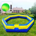 WARSUN 15Ft Gaga Ball Pit with Gaga Ball, Portable Gaga Ball Inflatable for Indoor Outdoor School Family Activities Inflatable Sport Games (Blue&yellow)