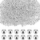 Small Silver Spacer Beads for Jewelry Making, 1500 Pieces 2mm Smooth Metal Round Seed Beads Loose Mini Electroplated Iron Balls with Hole for Bracelet Necklace Satellite Chain DIY Crafts Supplies