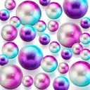 150 Pieces Vase Filler Faux Pearls Vase Makeup Beads No Hole Gloss Bead Mixed Sizes Round Pearl for Home Party Wedding Decor, 8/14/20 mm(Rainbow)