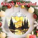 Stained Glass Ornament, Christmas Ornaments, Christmas Decorations for Tree, Holiday Ornament, Gifts for Nature Lovers, Holiday Party Gifts, Gift Ideas & Xmas Gift - Mountain Sunset
