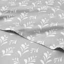 Floral Sheets - Grey & White Bed Sheet Set - 1 Flat, 1 Fitted & 1 Pillowcase w/ Deep Pockets - Comfy, Wrinkle & Fade Free - Boho Botanical Bedding - Ultra-Soft, Breathable & Cooling - Twin XL Size Set (24 - Gray Sprig)