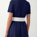 BlackButterfly 3 Inch Wide Waspie Elastic Vintage Buckle Waist Belt (White, XXL)