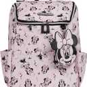 Disney Diaper Bag Backpack with Changing Pad Minnie Mouse – 16” Nylon Baby Bag for Parents, Insulated Bottle Holders, Multiple Storage Pockets