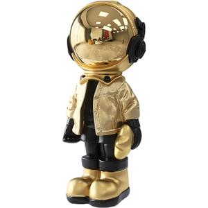 Dosker Astronaut Statues Spaceman Sculpture Polyresin Arts Gifts Gold Figurine Ornament Room Decor for Men,Home and Crafts Desktop Accessories Tabletop Decoration, Living Room, Office, Bookshelf (Large)
