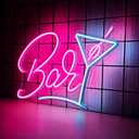 Bar Neon Signs for Home Bar Wall Decor, Neon Bar Sign for Bedroom Man Cave Bistro Pub Party,USB Powered LED Light Up Sign With Dimmer Switch, Gifts for Friends Families Birthday Christmas