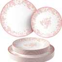 FKEMUNROL Disposable Plates for Party | Floral Plastic Plates for Wedding