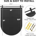 Black Arch Bathroom Mirror 28"x20" Matte Black Wall Mounted Vanity Metal Frame Barn Door Mirrors Farmhouse Mirror for Bathroom, Entryway, Living Room Wall Decor