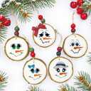 4 x 45pcs Snowman Face Stickers for Crafts Cute Christmas Ornaments Vinyl Snow Man Face Decals Xmas Winter Holiday Stickers for Window Glass Cups Balls Jars Wall Party Supplies Home Decoration(face45)