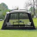 GREGIN Screen House Room 11x11 Ft Mesh Net Tent Canopy Shelter Gazebo, Easy Setup & Waterproof & Sunshade, Suitable for Camping Trip, Backyard, Beach, Picnic (EXP 07/31/26)