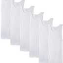 Fruit of the Loom mens A-shirt Multipack, 6 pack, Size M , White