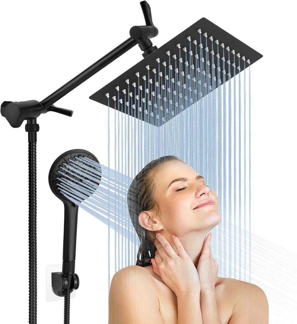 Lanhado 8'' Matte Black Rain Shower Head