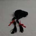 ALLAURA Braided Black Wig Costume Wed. Black Braided Pigtail Wig Braids + Red Ribbons Costume Wig Halloween Costume | Compatible with Wednesday Wig