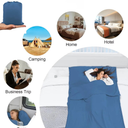 Sleeping Bag Liner Travel Sheets for Hotel Camping Sheets Travel Bed Sheets for Hotel Lightweight Single &Double Compact Sleeping Bag Sack Breathable Travel Sleeping Bag for Hotels Adult Compact Sacks, Blue, 82.7 X 70.8 Inch