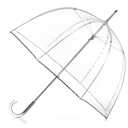 Totes Signature Clear Bubble, Rain & Windproof Umbrella - Perfect for Weddings, Travel and Outdoor Events - Curved Handle with Deluxe Finish, in Transparent or Colorful Design Options