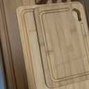 Astercook Deep-Carbonized Bamboo Cutting Boards for Kitchen with Wood Storage Stand, Reversible Charcuterie & Chopping Boards with Juice Grooves and Easy-Grip Handles, Knife-Friendly, Kitchen Gift