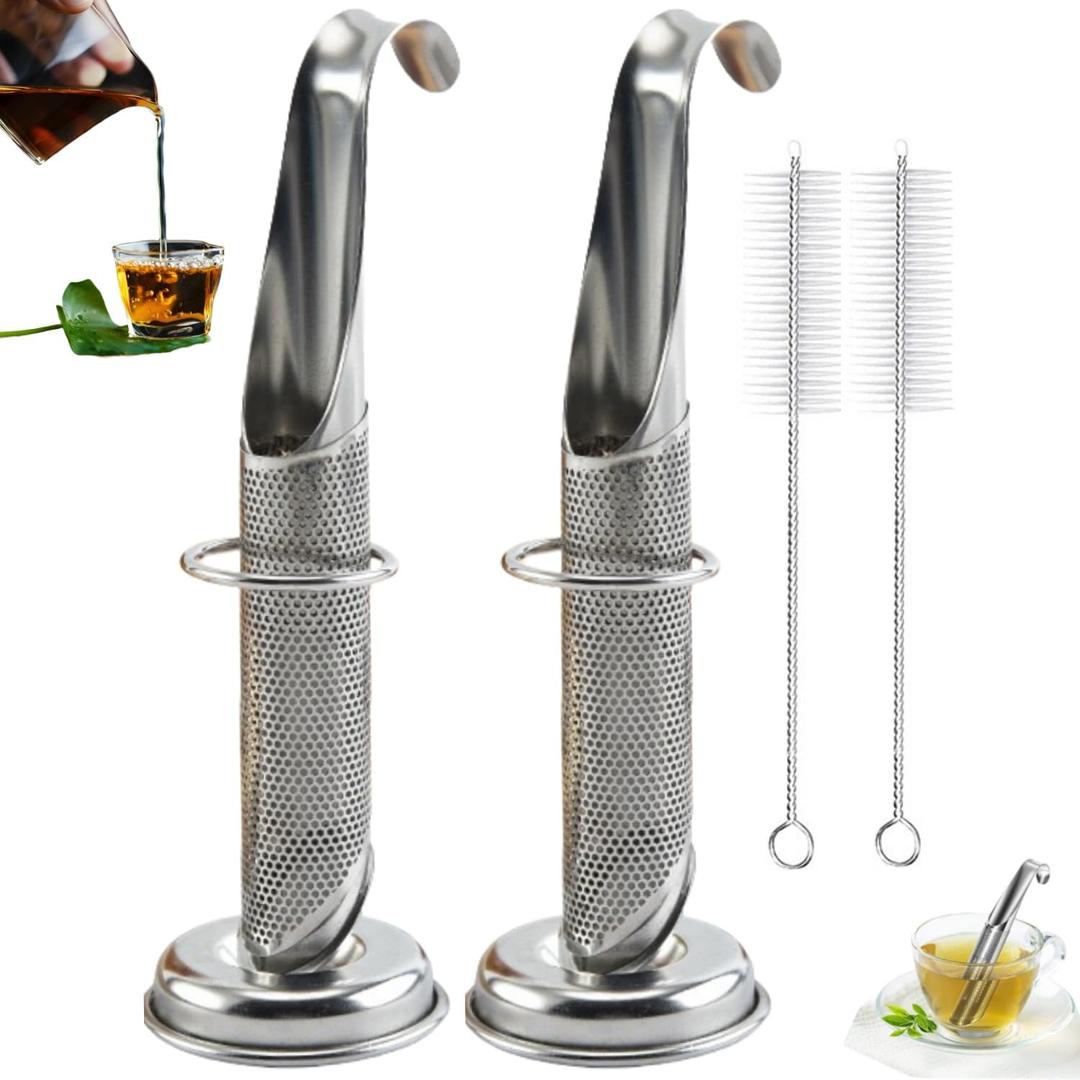 2 Sets Upgraded Version Tea Strainer, Tea Diffusers For Loose TeaIt Is Also Equipped With A Base And A Brush For Easy PlacementTea Infuser For Loose Leaf Tea Applicable To Office, Home, Travel