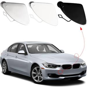 Front Bumper Tow Hook Cover Towing Eye Cap Fit for BMW F30 F31 3 Series 320i 328i 335i 2012 2013 2014 2015 51117293116 (Silver, Right Passenger Side)