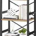 Homeiju Bookshelf, 3 Tier Industrial Bookcase, Metal Small Bookcase, Rustic Etagere Book Shelf Storage Organizer for Living Room, Bedroom, and Home Office(Light Coffee) Patent Pending D29873033