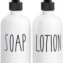 MOMEEMO White Soap Dispenser Bathroom Set, Contains Hand and Lotion Dispenser, Suitable for Bathroom Accessories Decor. (White)