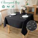 Biscaynebay Textured Fabric Square Tablecloths 70x70 Inches, Black Water Resistant Spill Proof Card Table Cloth Folding Table Cover for Dining, Kitchen, Wedding and Parties, Machine Washable