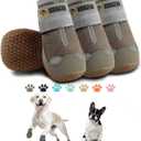 Hcpet Dog Shoes for Dogs, Dog Booties for Dogs, Anti-Slip Dog Boots & Paw Protectors for Hot Pavement Winter Snow Hiking with Reflective Straps Army Green Size 3, 4PCS (Width 1.77 in)