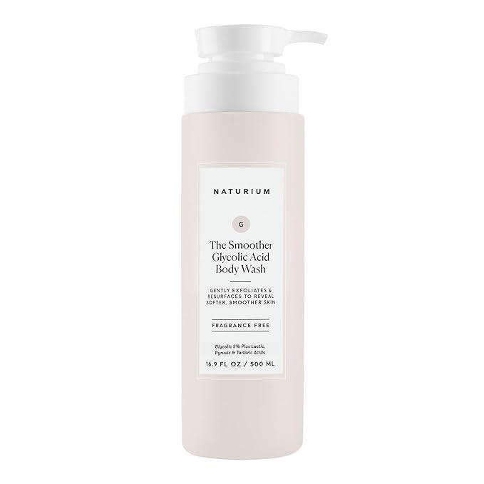 Naturium The Smoother Glycolic Acid Exfoliating Body Wash, Soft & Smoothing Cleanser, 16.9 oz